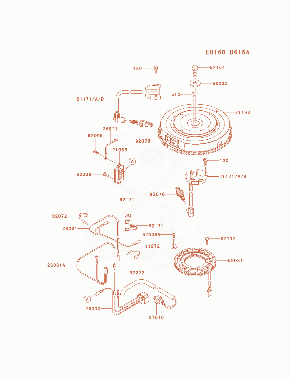 Exploded parts diagram of the Electric-Equipment of a Kawasaki FS651V-AS11 engine, with numbered balloons
