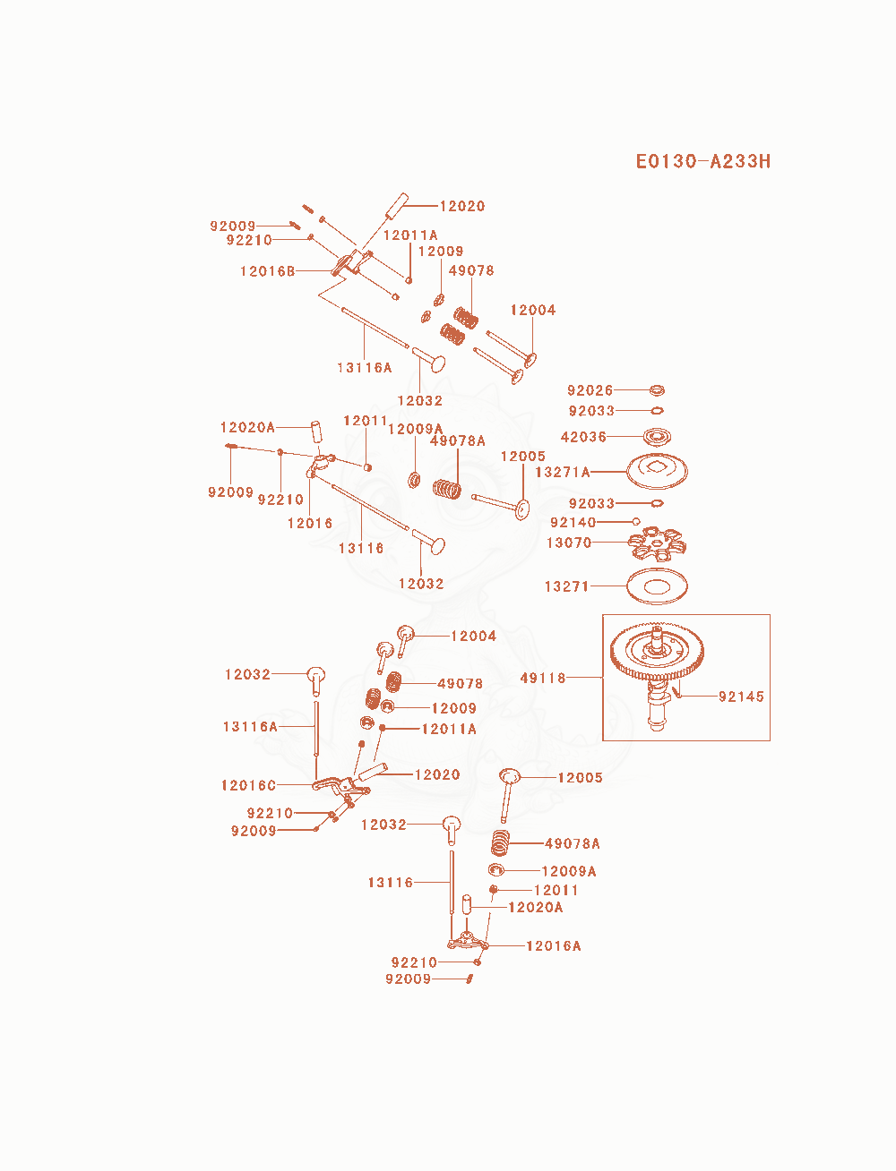 Exploded parts diagram of the Valve / Camshaft of a Kawasaki FX921V-AS15 engine, with numbered balloons