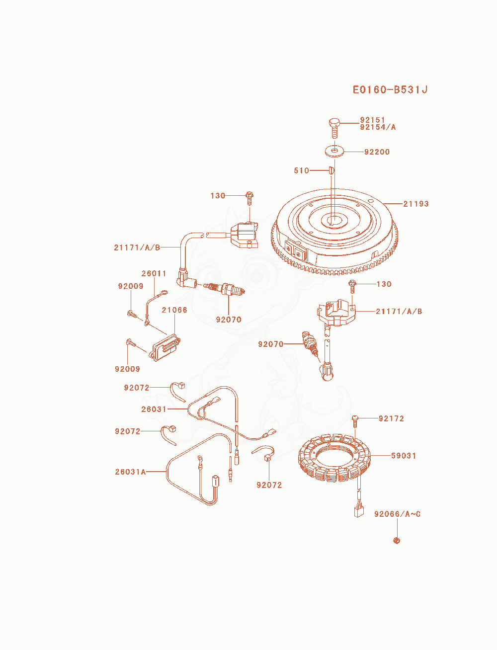 Exploded parts diagram of the Electric-Equipment of a Kawasaki FS541V-AS00 engine, with numbered balloons