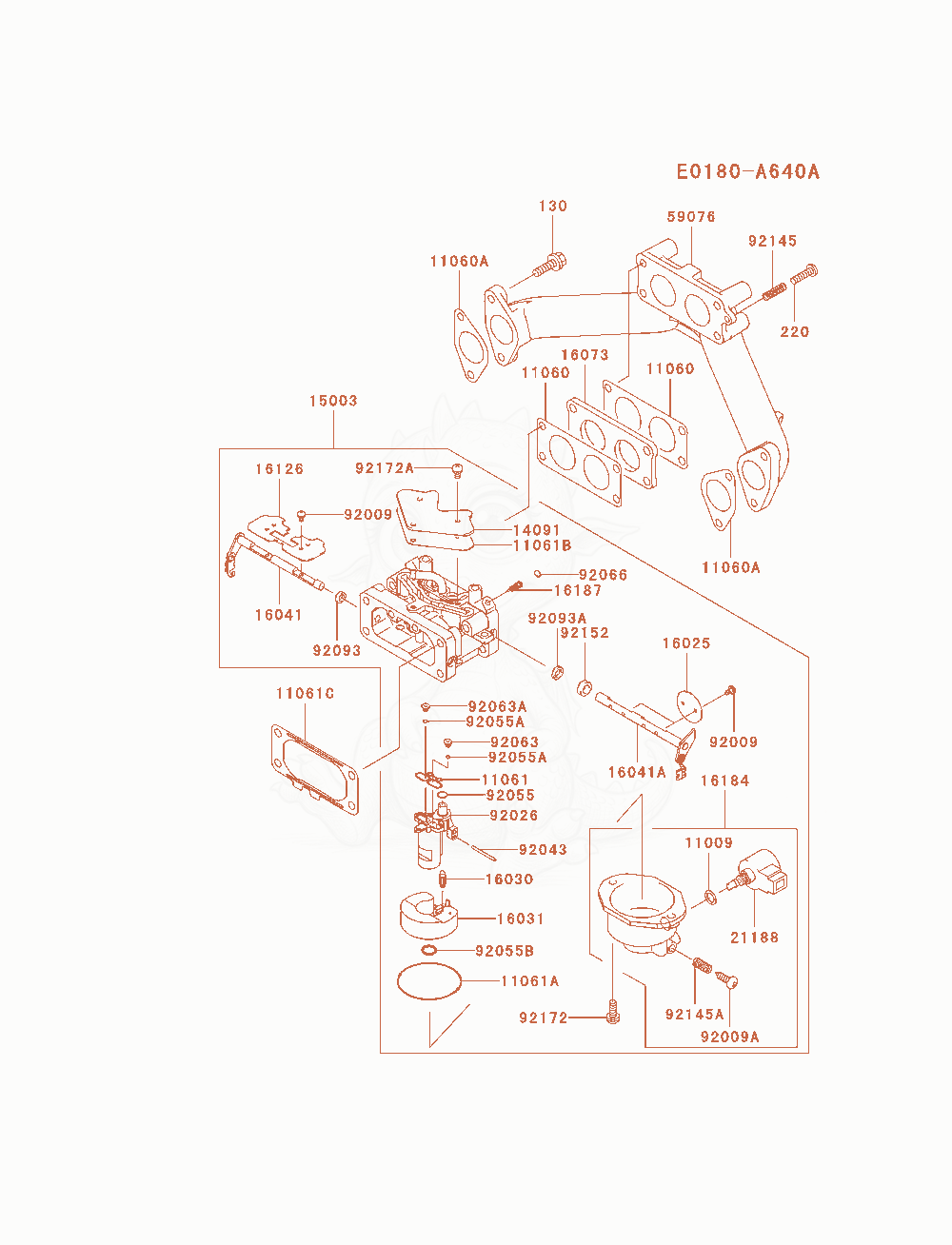 Exploded parts diagram of the Carburetor of a Kawasaki FH770D-AS04 engine, with numbered balloons