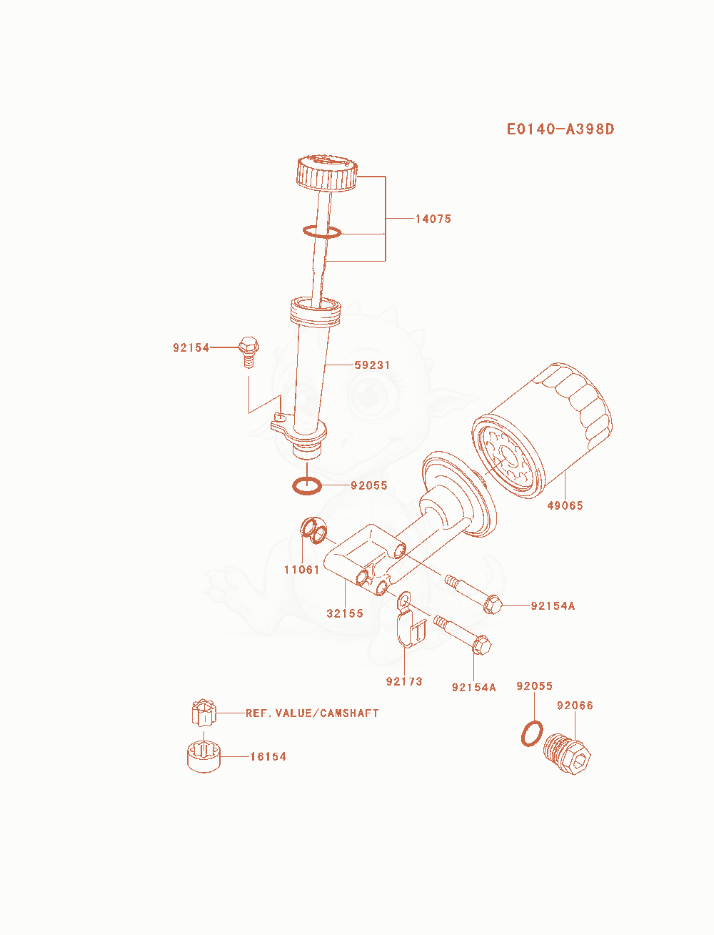 Exploded parts diagram of the Lubrication-Equipment of a Kawasaki FJ180V-AM13 engine, with numbered balloons