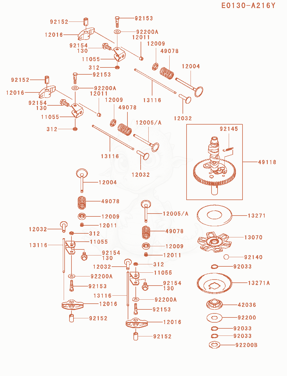 Exploded parts diagram of the Valve / Camshaft of a Kawasaki FR600V-BS06 engine, with numbered balloons