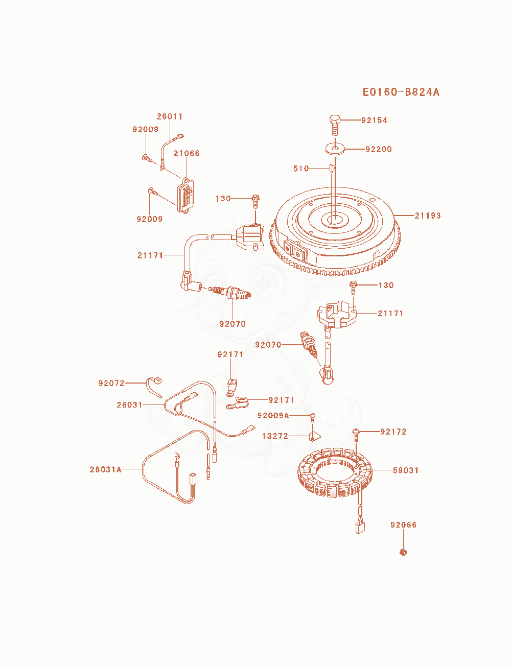 Exploded parts diagram of the Electric-Equipment of a Kawasaki FX691V-AS22 engine, with numbered balloons
