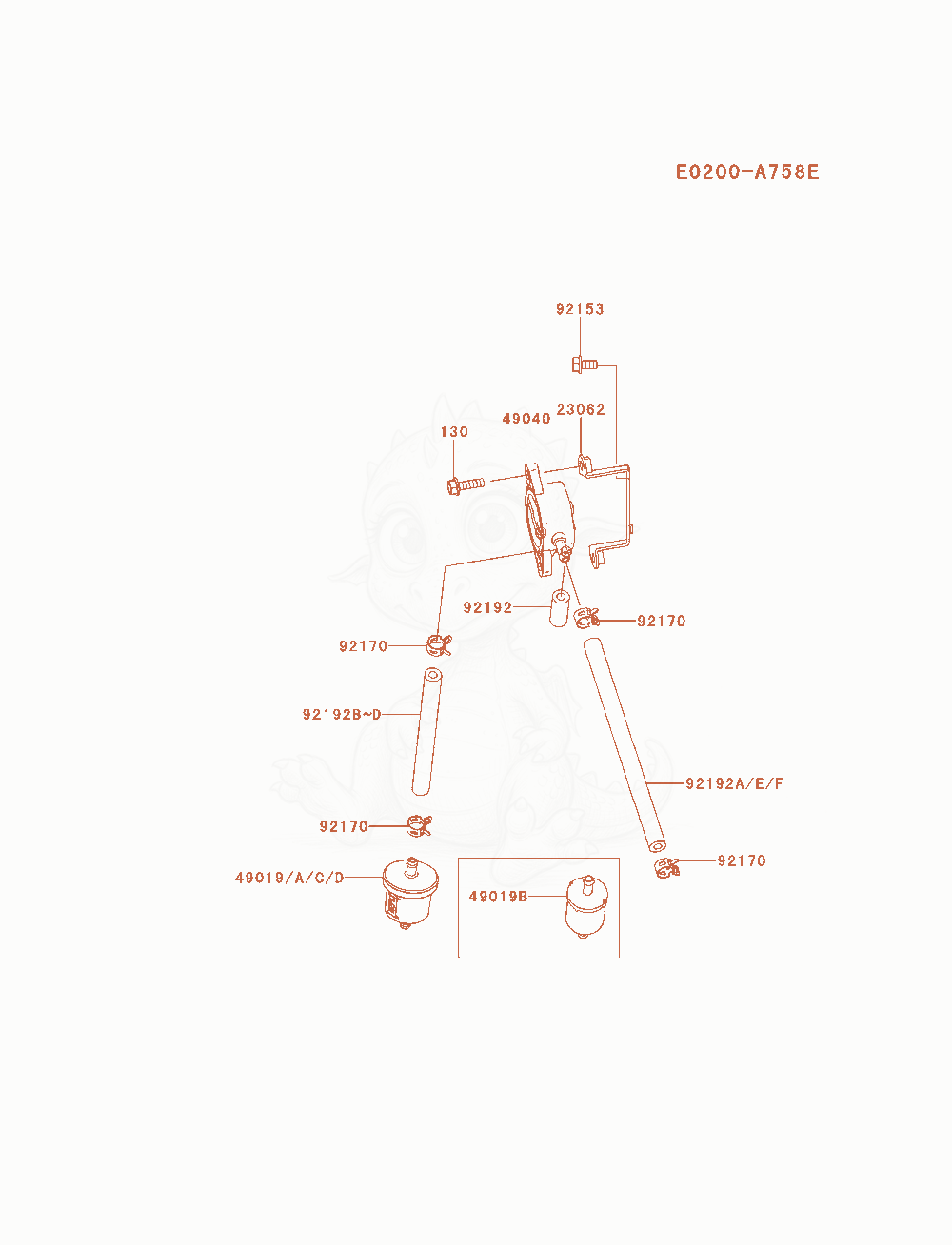 Exploded parts diagram of the Fuel-Tank / Fuel-Valve of a Kawasaki FX751V-BS07 engine, with numbered balloons