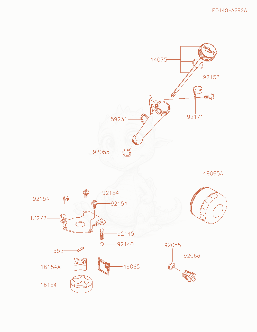 Exploded parts diagram of the Lubrication-Equipment of a Kawasaki FX730V-AR11 engine, with numbered balloons
