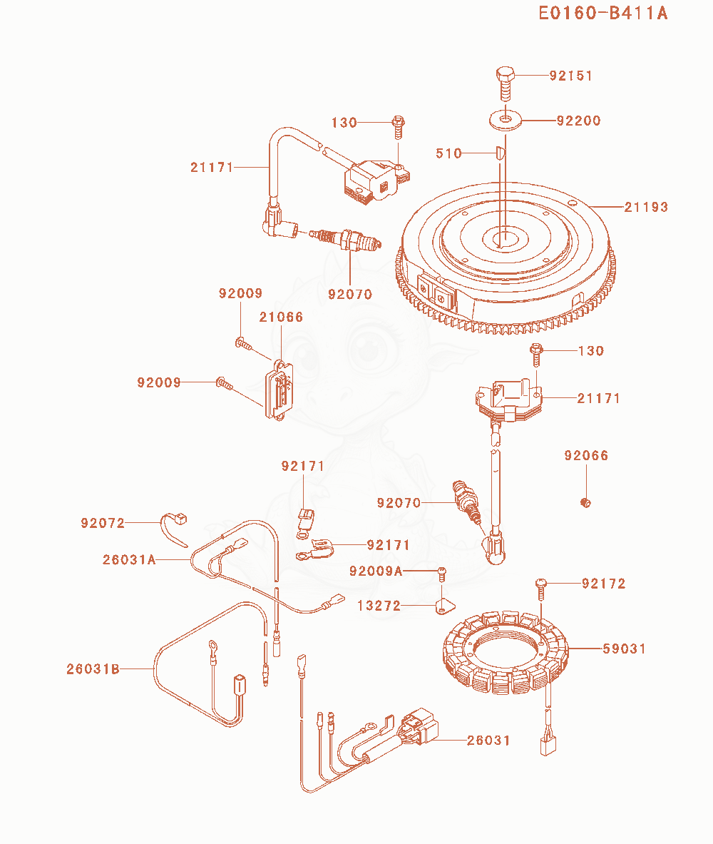 Exploded parts diagram of the Electric-Equipment of a Kawasaki FX651V-AS04 engine, with numbered balloons