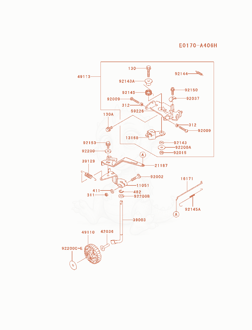 Despiece del Control-Equipment de un motor Kawasaki FD791D-CS06, con globos numerados