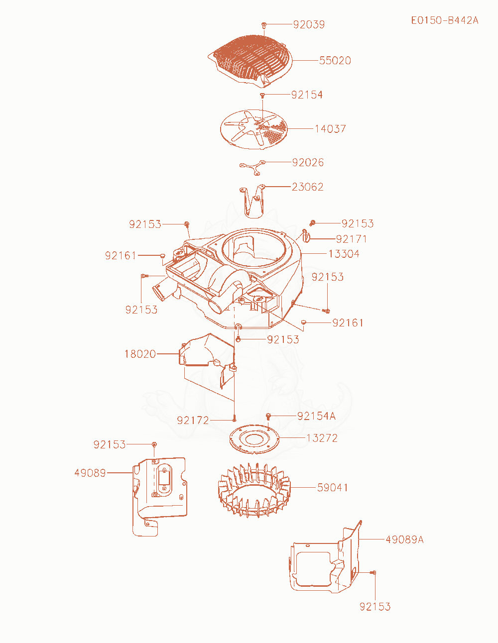 Exploded parts diagram of the Cooling-Equipment of a Kawasaki FT730V-AS09 engine, with numbered balloons
