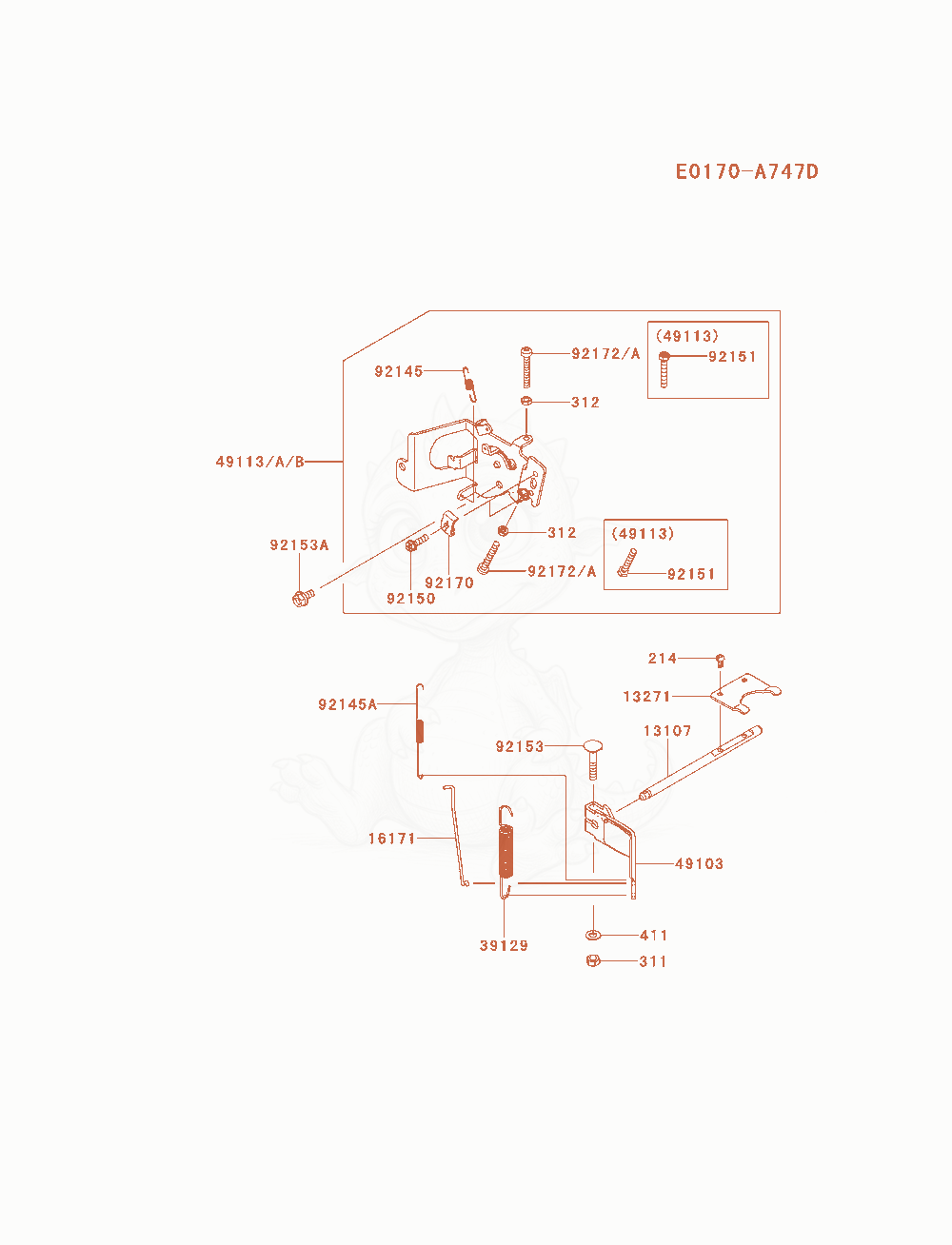 Exploded parts diagram of the Control-Equipment of a Kawasaki FS481V-AS23 engine, with numbered balloons