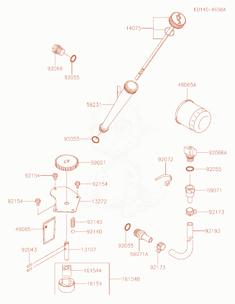 Exploded parts diagram of the Lubrication-Equipment of a Kawasaki FX801V-AS27 engine, with numbered balloons