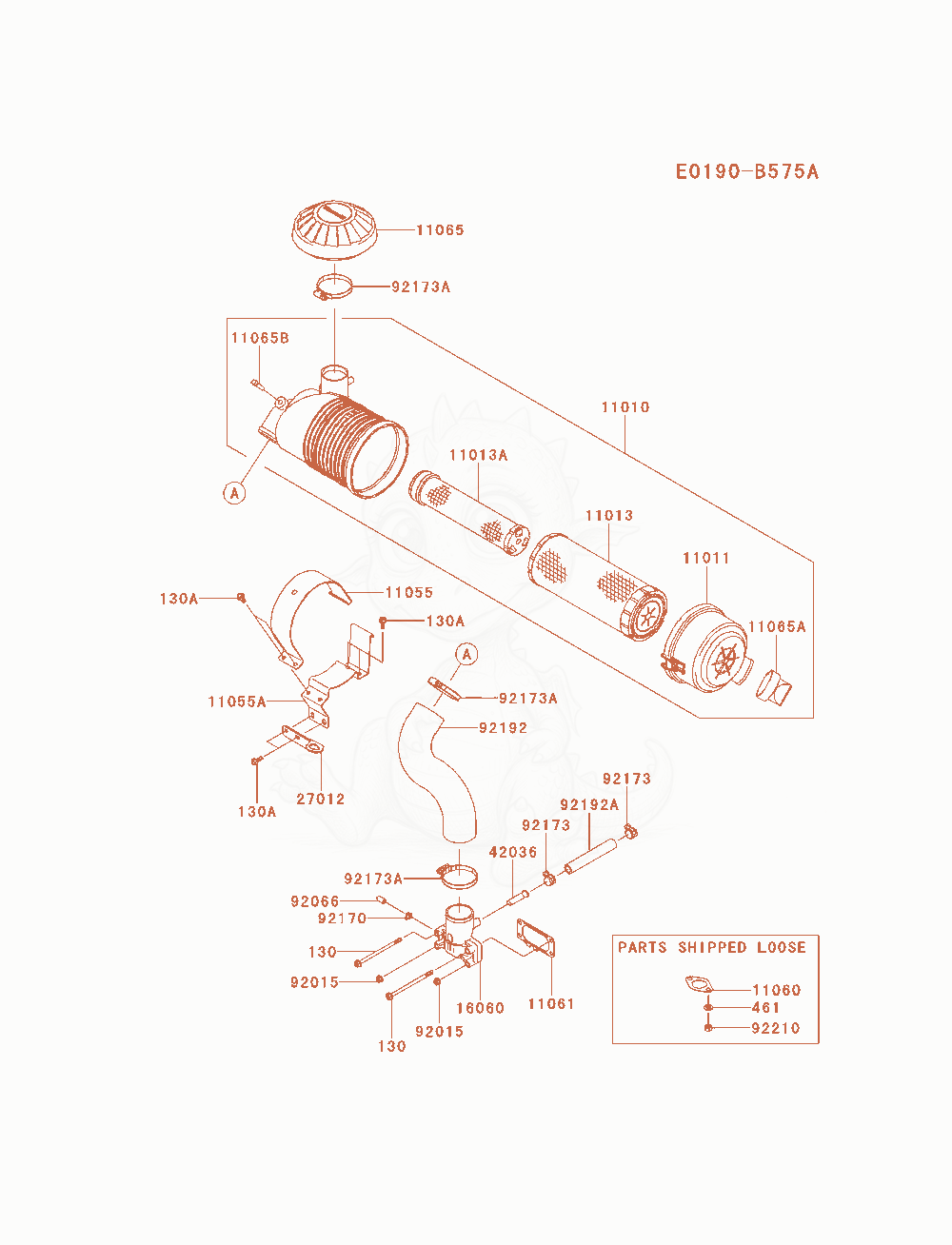 Exploded parts diagram of the Air-Filter / Muffler of a Kawasaki FX691V-AS23 engine, with numbered balloons