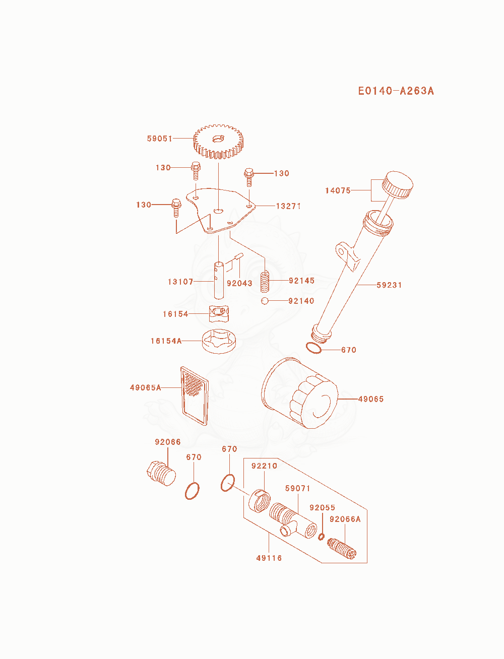 Exploded parts diagram of the Lubrication-Equipment of a Kawasaki FH580V-AS06 engine, with numbered balloons
