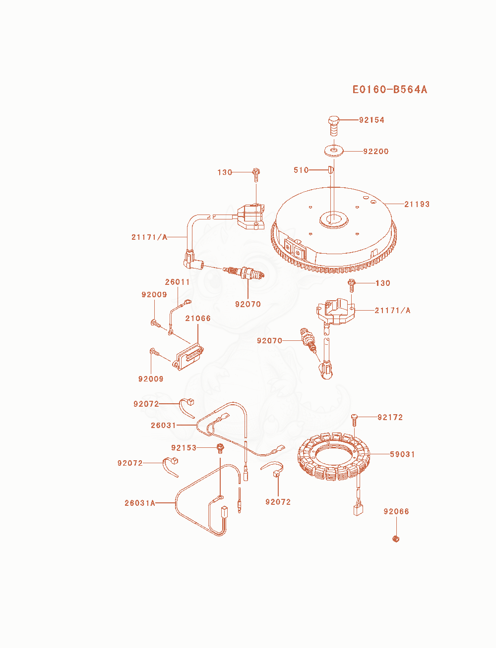 Exploded parts diagram of the Electric-Equipment of a Kawasaki FR541V-AS00 engine, with numbered balloons