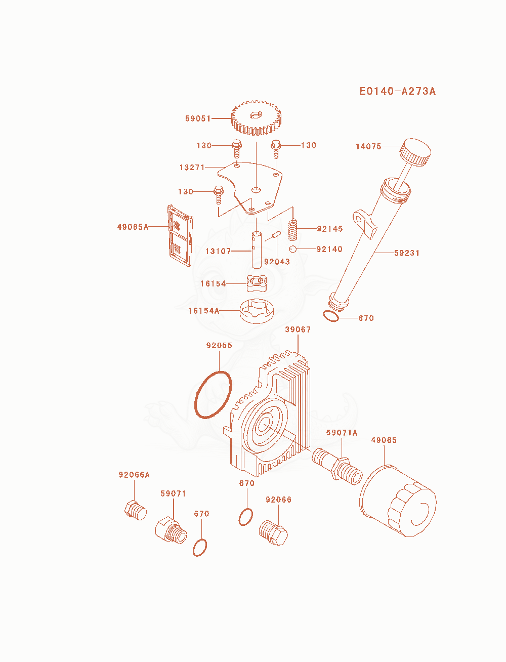 Exploded parts diagram of the Lubrication-Equipment of a Kawasaki FH721V-AS23 engine, with numbered balloons