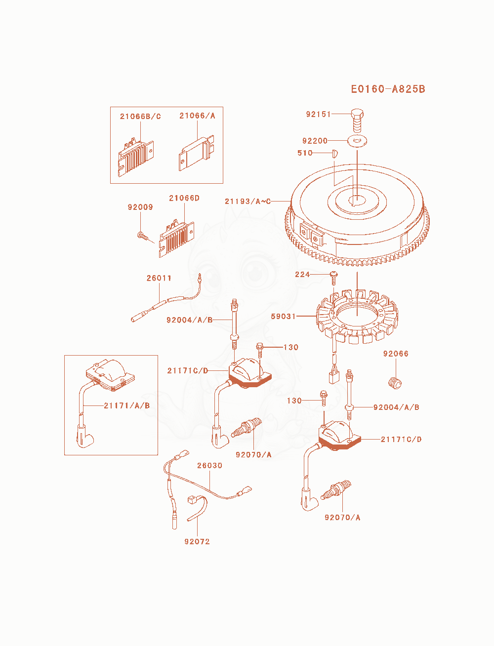 Exploded parts diagram of the Electric-Equipment of a Kawasaki FH680V-AS06 engine, with numbered balloons