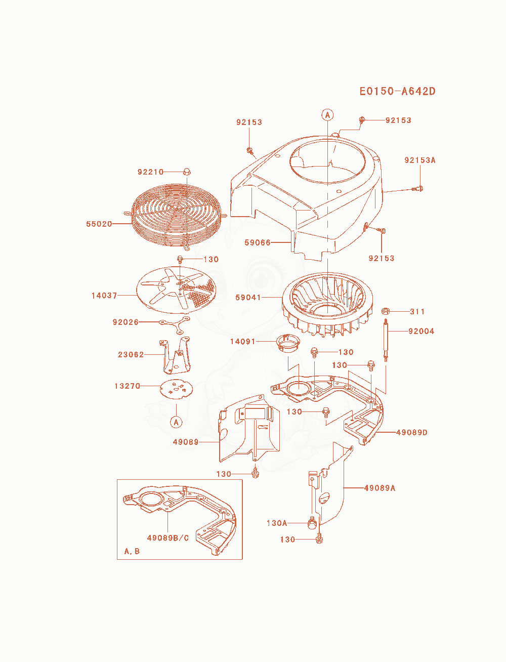 Exploded parts diagram of the Cooling-Equipment of a Kawasaki FH680V-AS27 engine, with numbered balloons