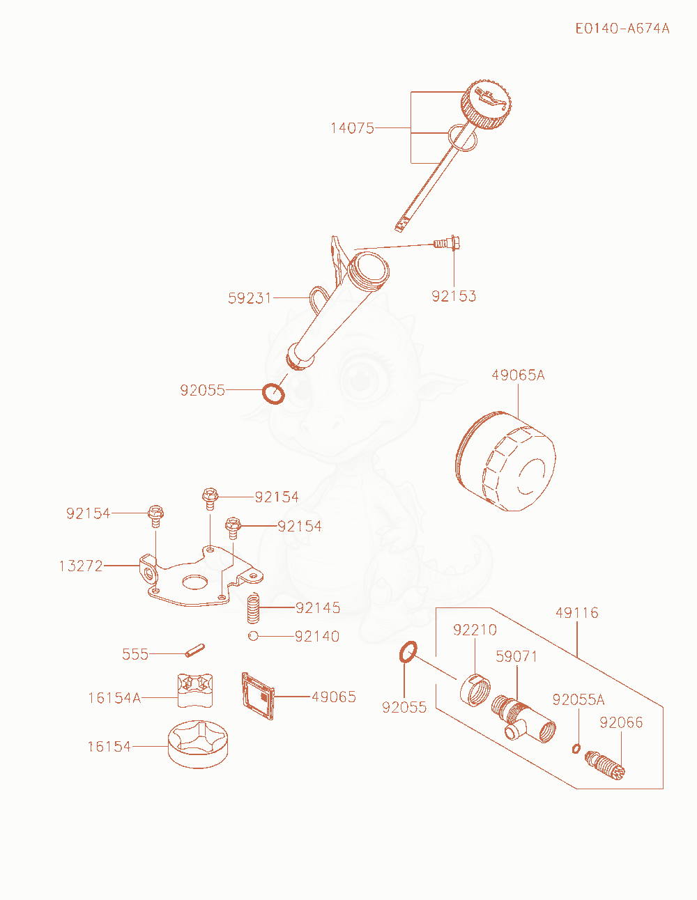 Despiece del Lubrication-Equipment de un motor Kawasaki FX730V-AR19, con globos numerados
