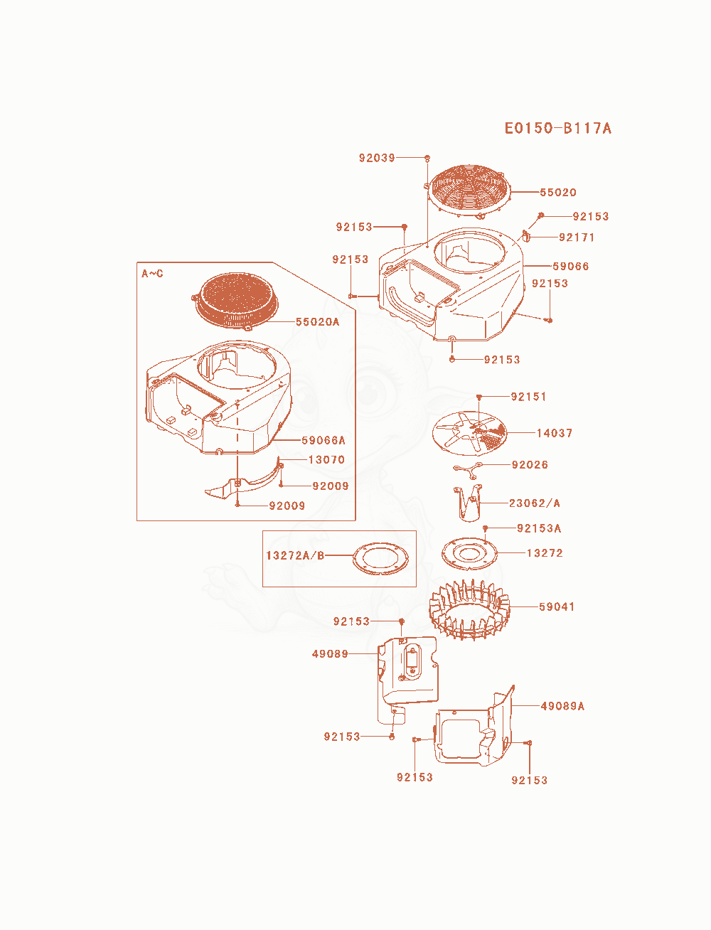 Exploded parts diagram of the Cooling-Equipment of a Kawasaki FS651V-AS11 engine, with numbered balloons