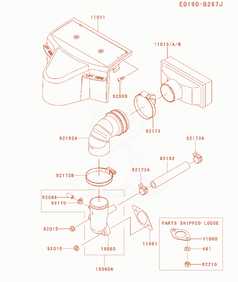 Exploded parts diagram of the Air-Filter / Muffler of a Kawasaki FR541V-CS00 engine, with numbered balloons