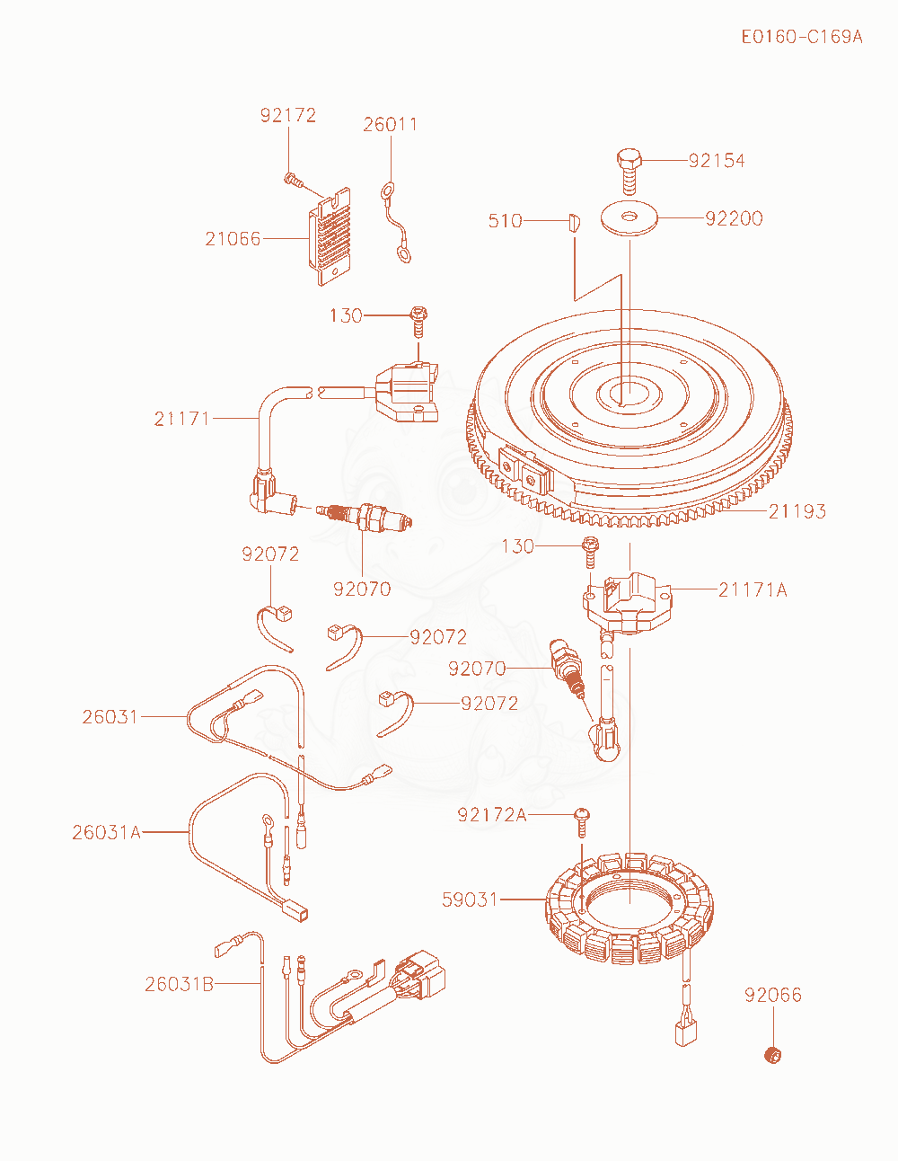 Exploded parts diagram of the Electric-Equipment of a Kawasaki FX921V-AS23 engine, with numbered balloons