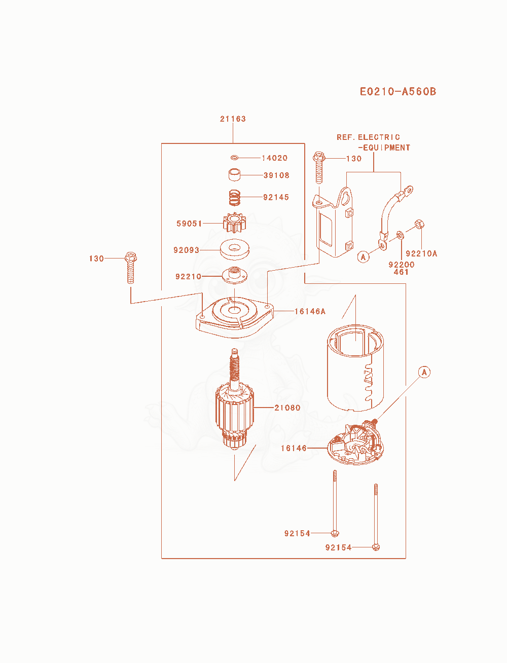 Exploded parts diagram of the Starter of a Kawasaki FX691V-AS17 engine, with numbered balloons
