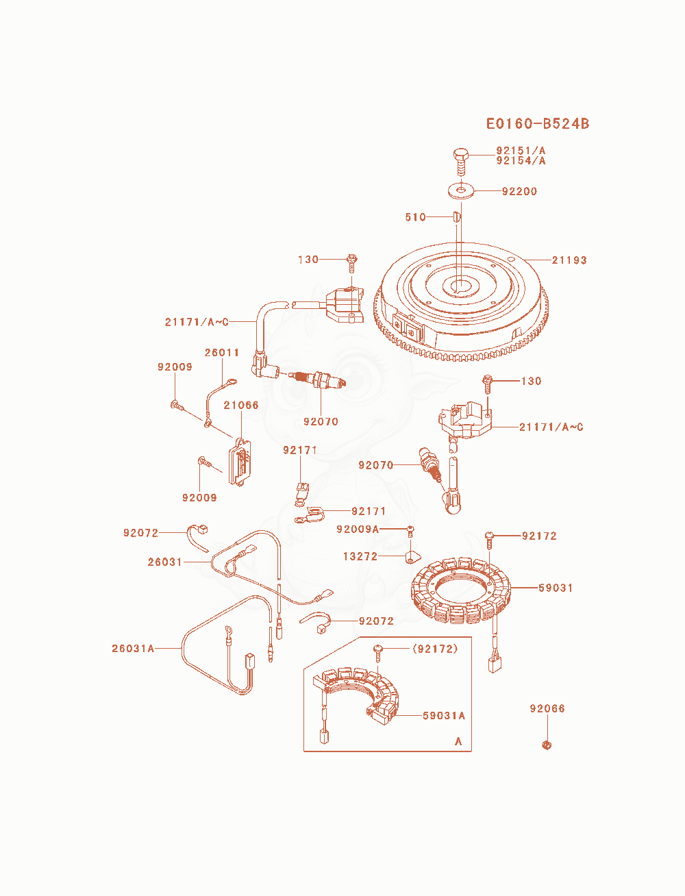 Exploded parts diagram of the Electric-Equipment of a Kawasaki FR730V-AS00 engine, with numbered balloons