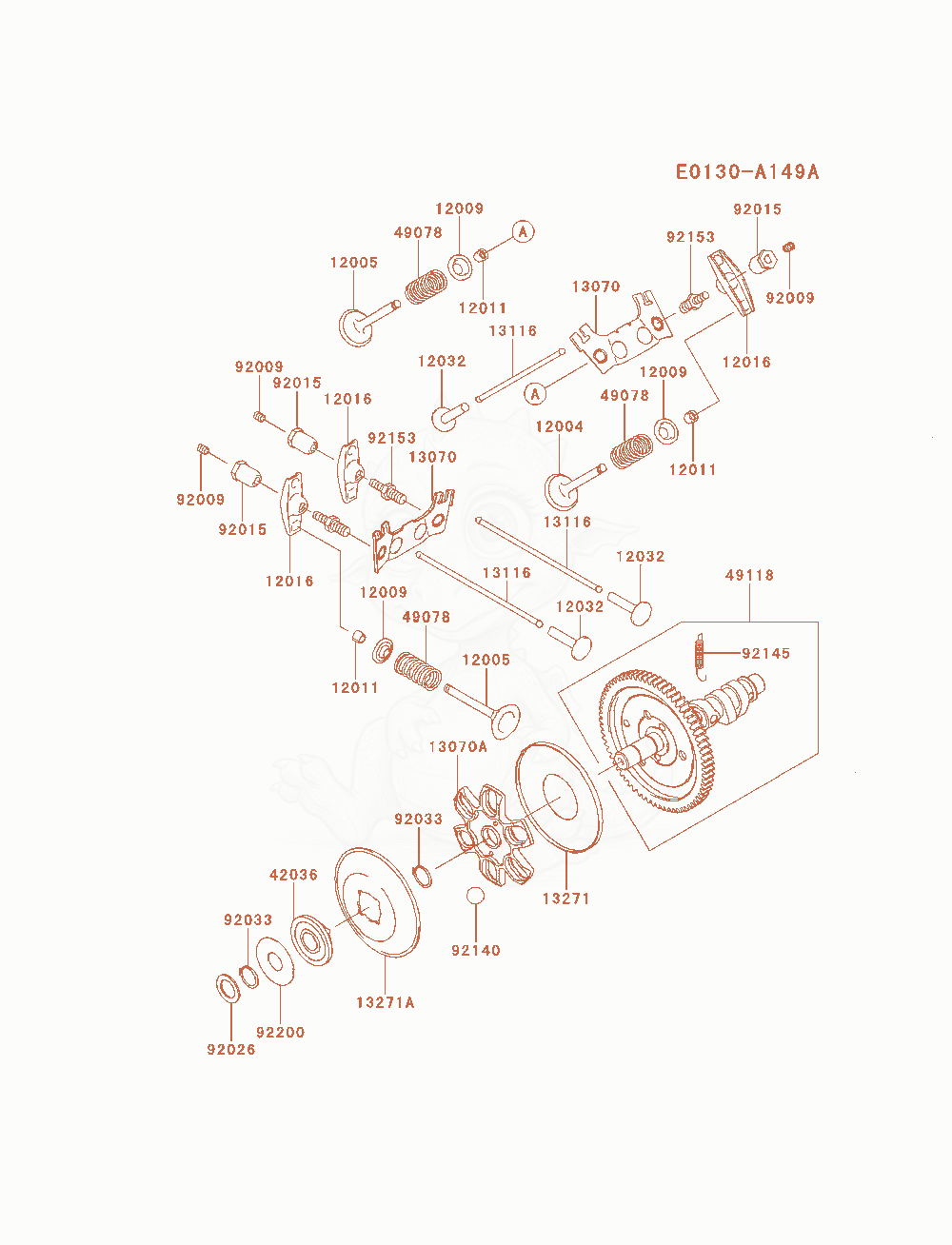 Exploded parts diagram of the Valve / Camshaft of a Kawasaki FH601D-FS01 engine, with numbered balloons