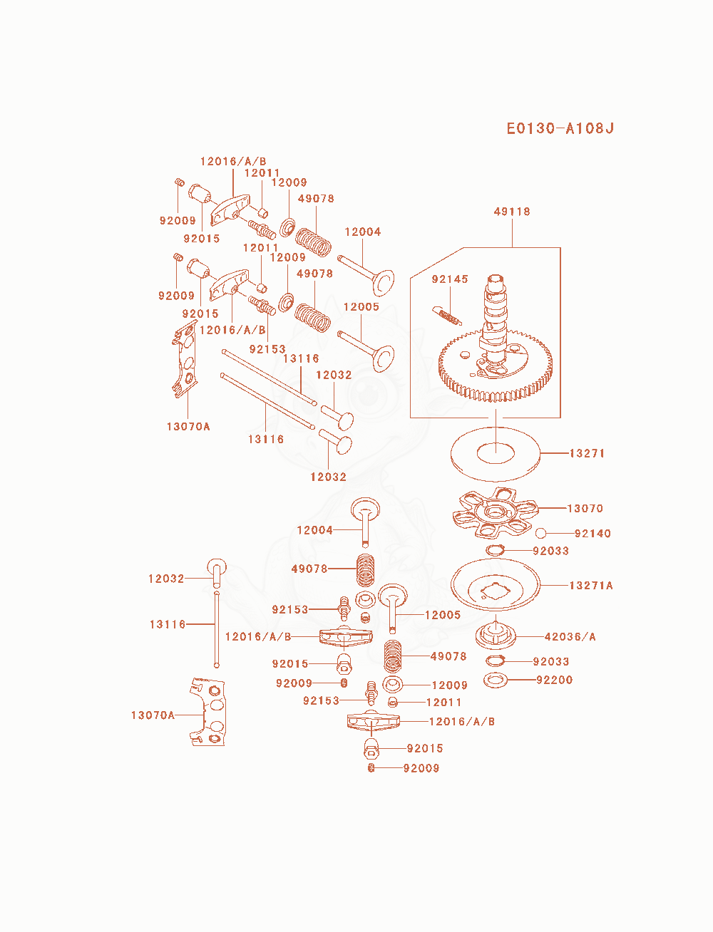 Exploded parts diagram of the Valve / Camshaft of a Kawasaki FH680V-AS27 engine, with numbered balloons