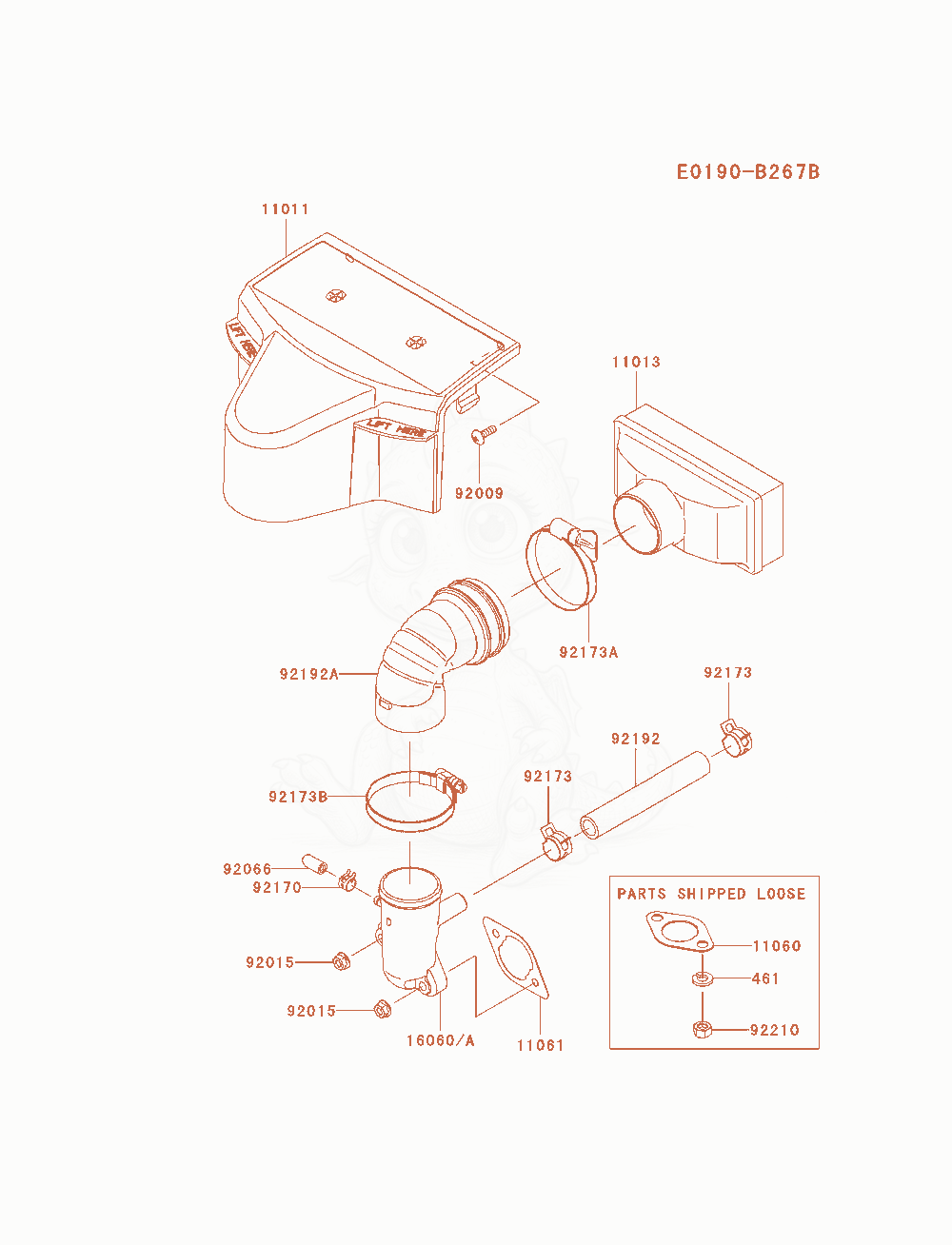 Exploded parts diagram of the Air-Filter / Muffler of a Kawasaki FR541V-AS00 engine, with numbered balloons
