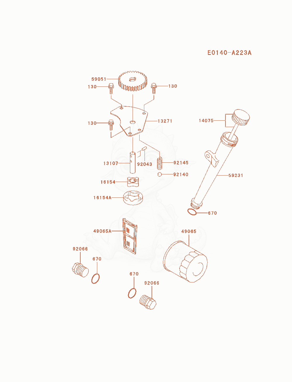 Exploded parts diagram of the Lubrication-Equipment of a Kawasaki FH680V-AS22 engine, with numbered balloons