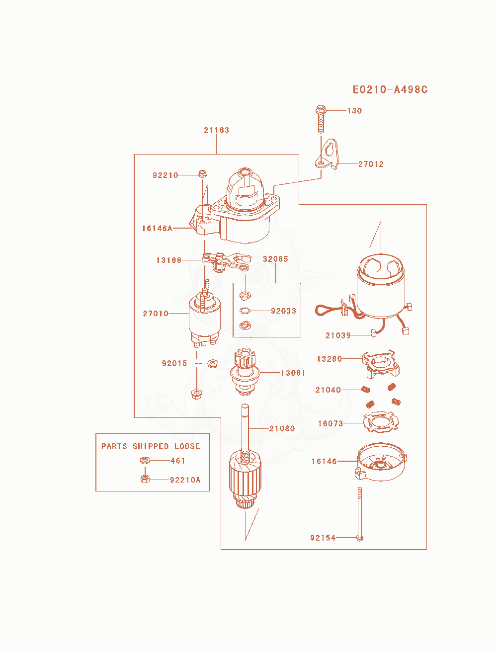 Exploded parts diagram of the Starter of a Kawasaki FX691V-AS26 engine, with numbered balloons