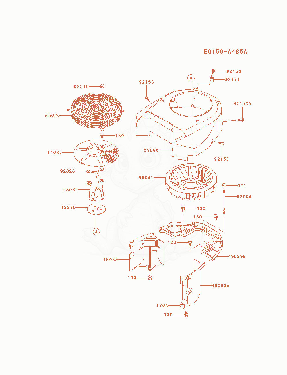 Exploded parts diagram of the Cooling-Equipment of a Kawasaki FH680V-AS24 engine, with numbered balloons