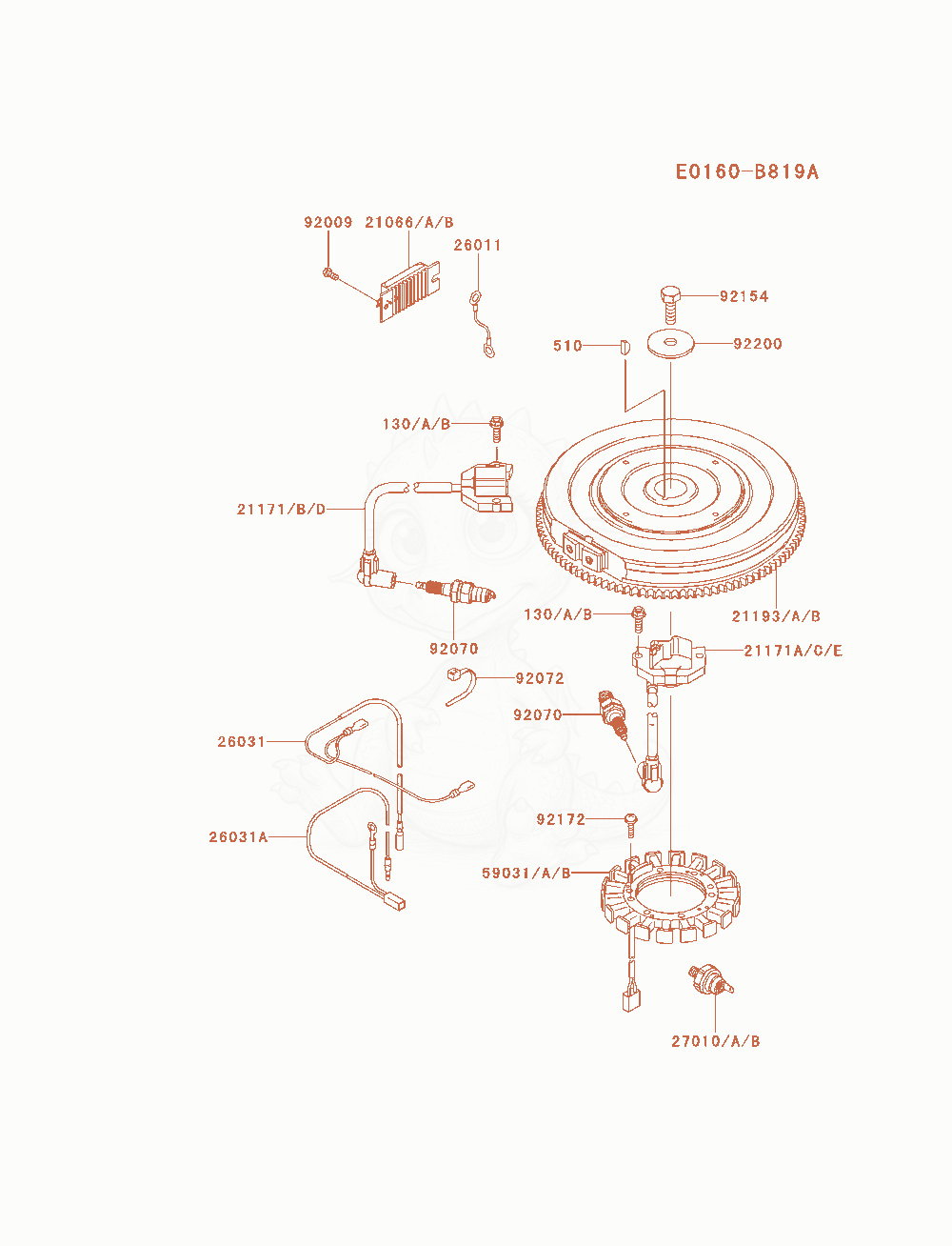 Exploded parts diagram of the Electric-Equipment of a Kawasaki FXT00V-AS10 engine, with numbered balloons