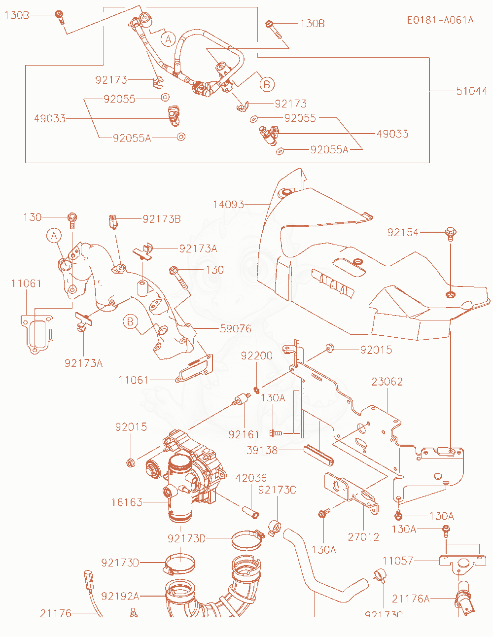 Exploded parts diagram of the Throttle-Equipment of a Kawasaki FXT00V-AR32 engine, with numbered balloons