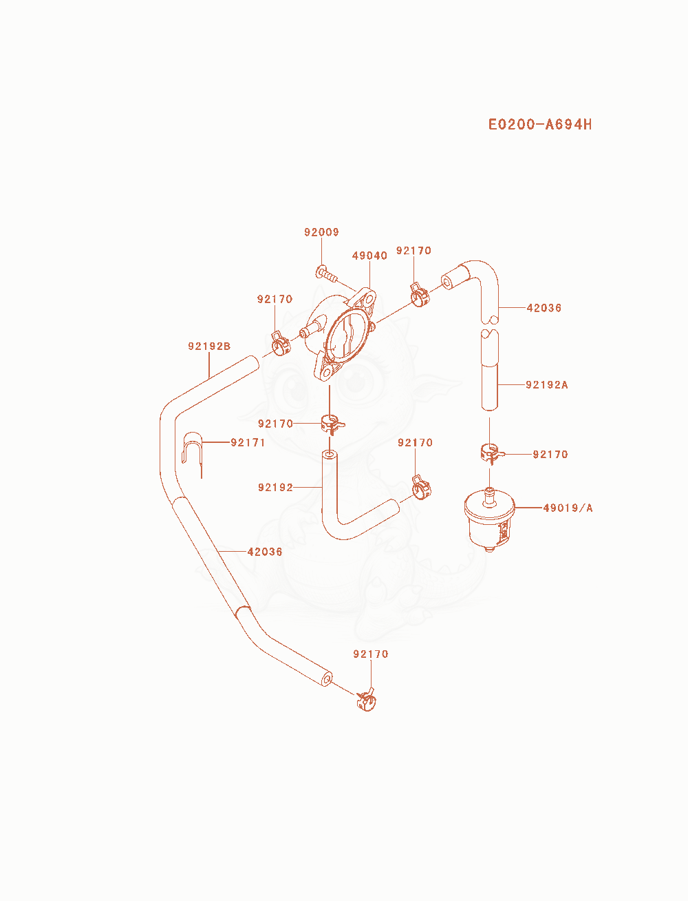 Exploded parts diagram of the Fuel-Tank / Fuel-Valve of a Kawasaki FS691V-AS06 engine, with numbered balloons