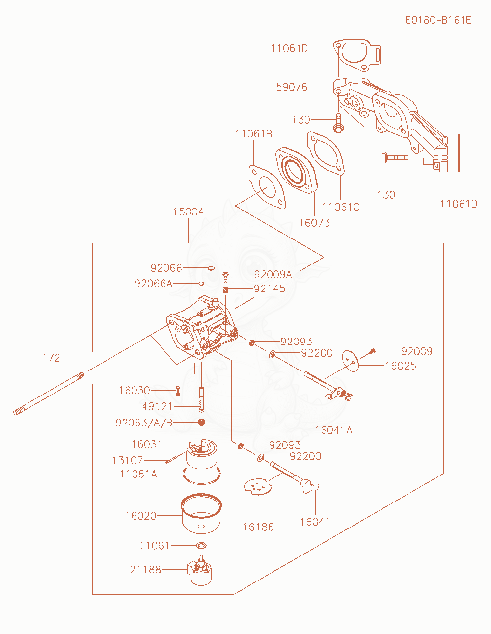Exploded parts diagram of the Carburetor of a Kawasaki FX730V-FS12 engine, with numbered balloons