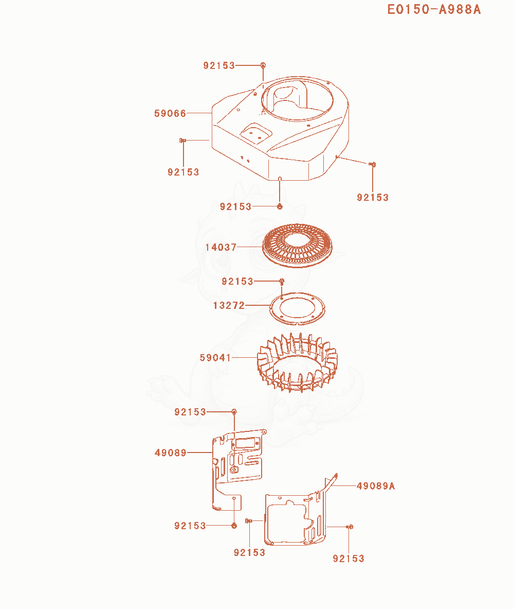 Exploded parts diagram of the Cooling-Equipment of a Kawasaki FX541V-BS01 engine, with numbered balloons