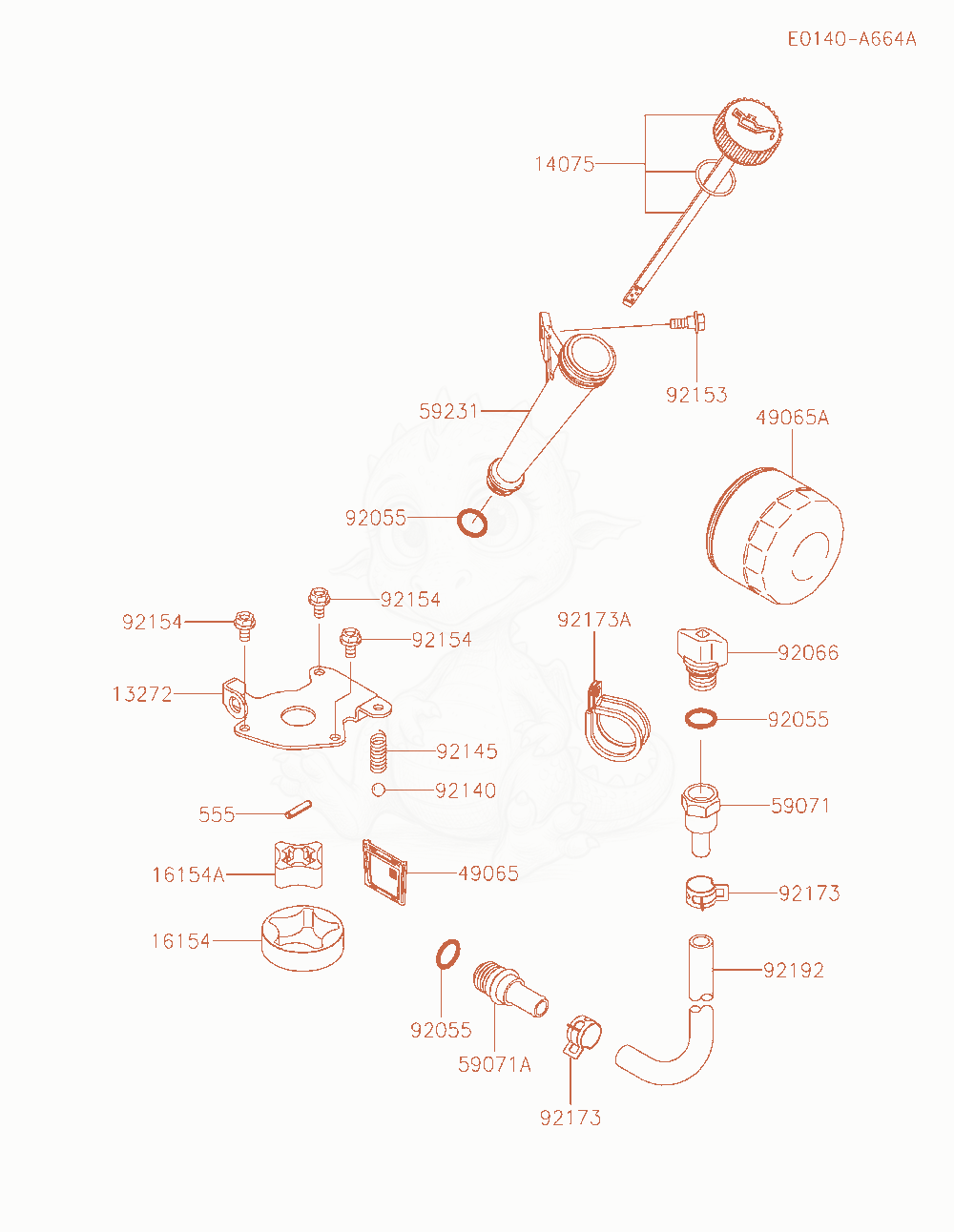 Exploded parts diagram of the Lubrication-Equipment of a Kawasaki FX730V-AR10 engine, with numbered balloons