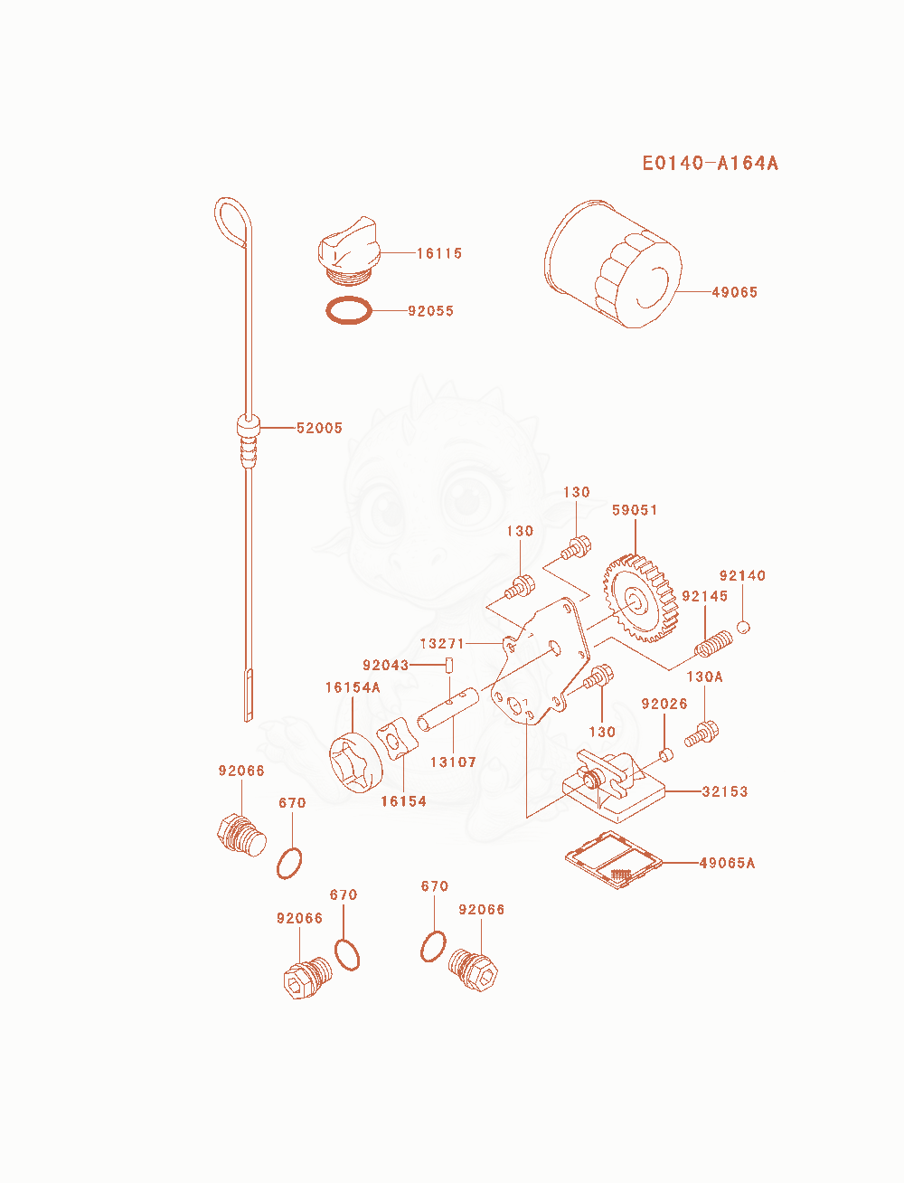 Exploded parts diagram of the Lubrication-Equipment of a Kawasaki FH680D-AS01 engine, with numbered balloons
