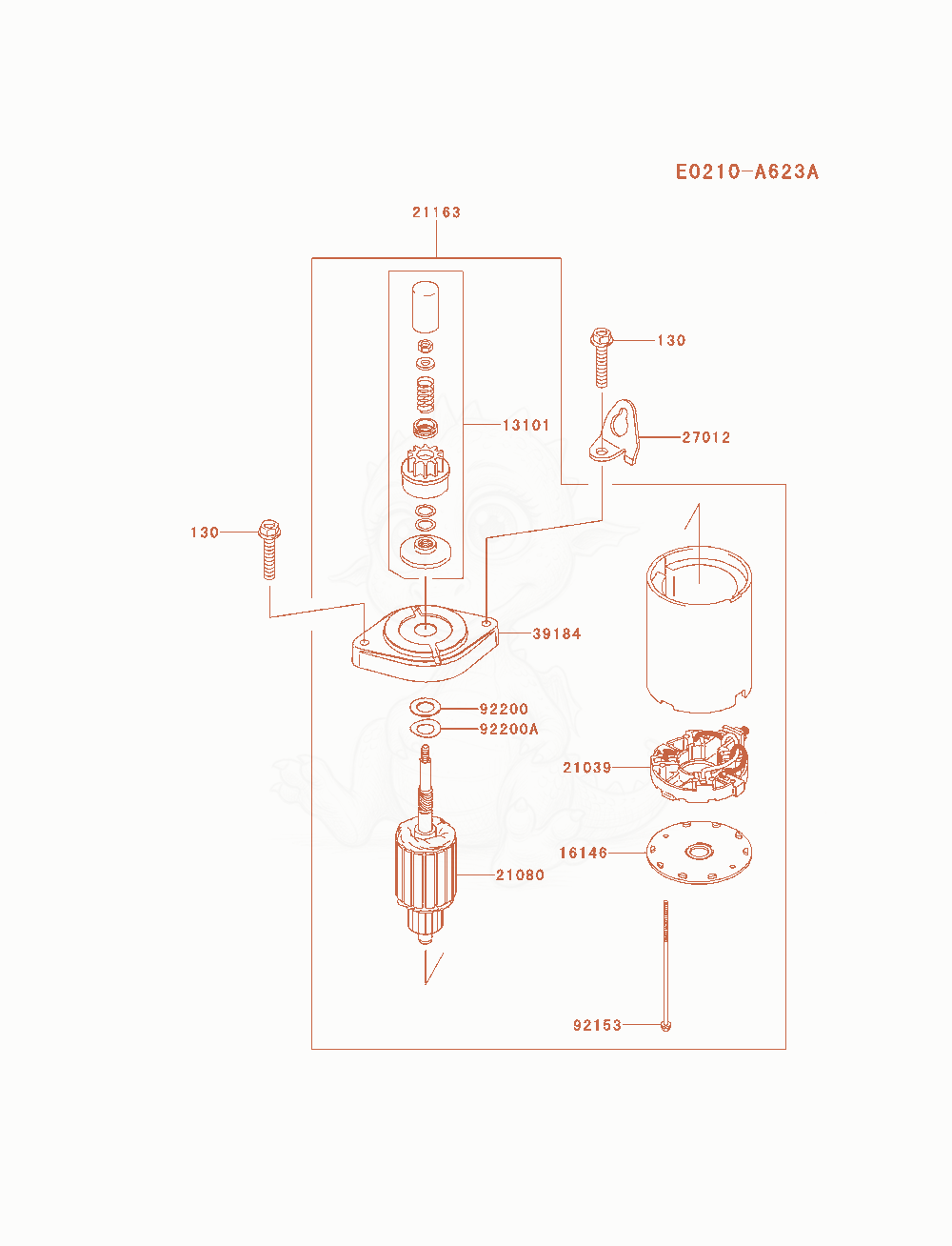 Exploded parts diagram of the Starter of a Kawasaki FS691V-AS18 engine, with numbered balloons