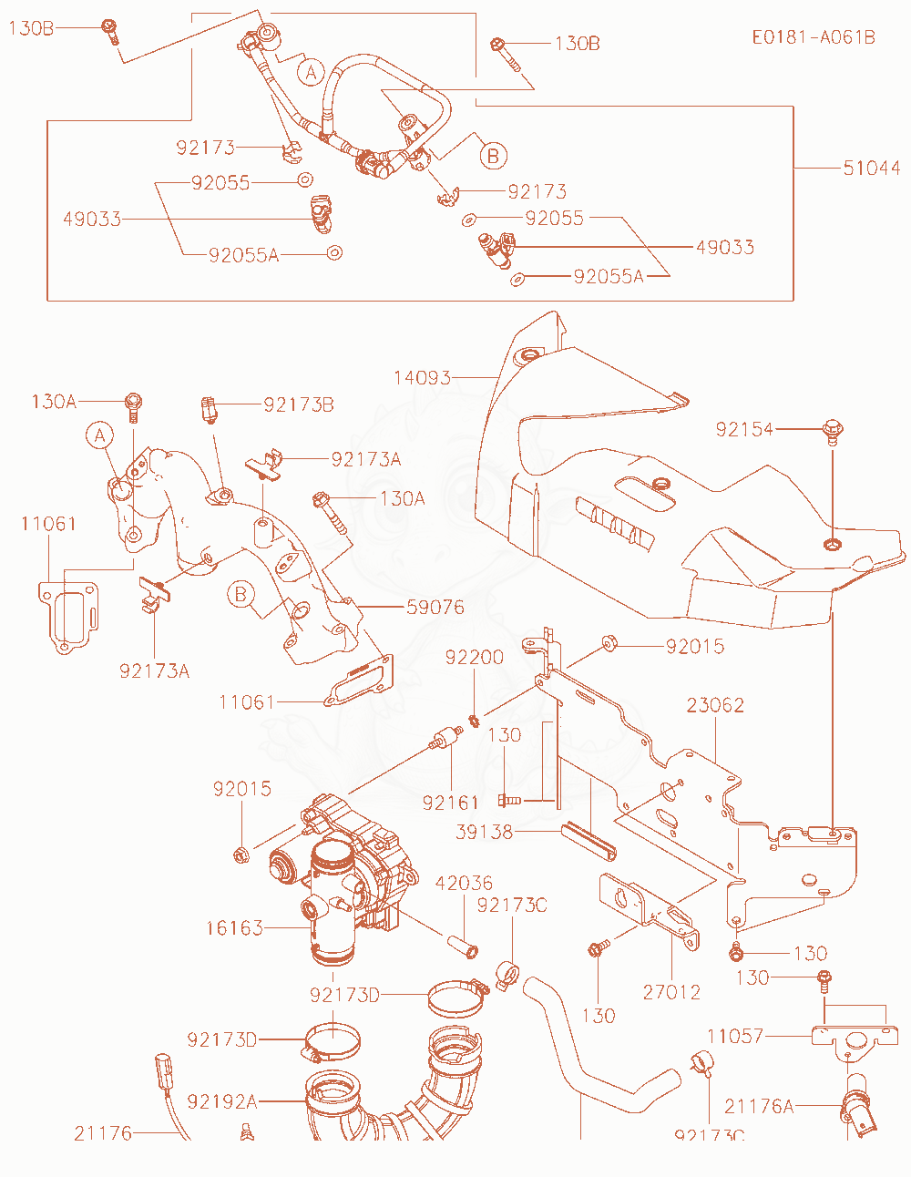 Exploded parts diagram of the Throttle-Equipment of a Kawasaki FXT00V-AR31 engine, with numbered balloons