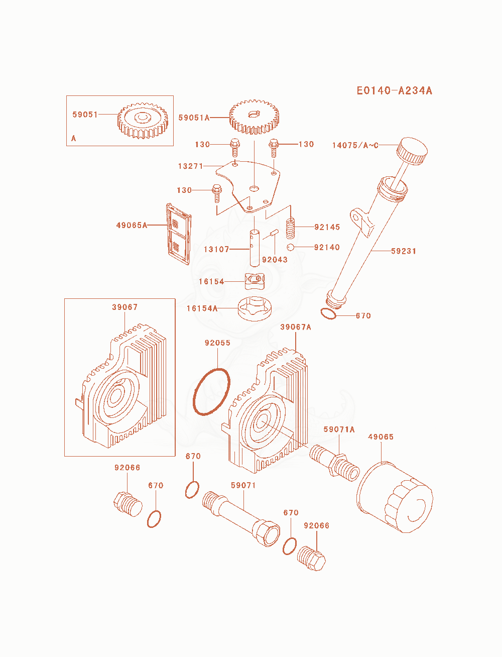 Exploded parts diagram of the Lubrication-Equipment of a Kawasaki FH721V-AS05 engine, with numbered balloons