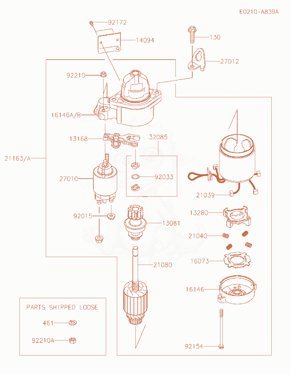 Exploded parts diagram of the Starter of a Kawasaki FX541V-CS07 engine, with numbered balloons