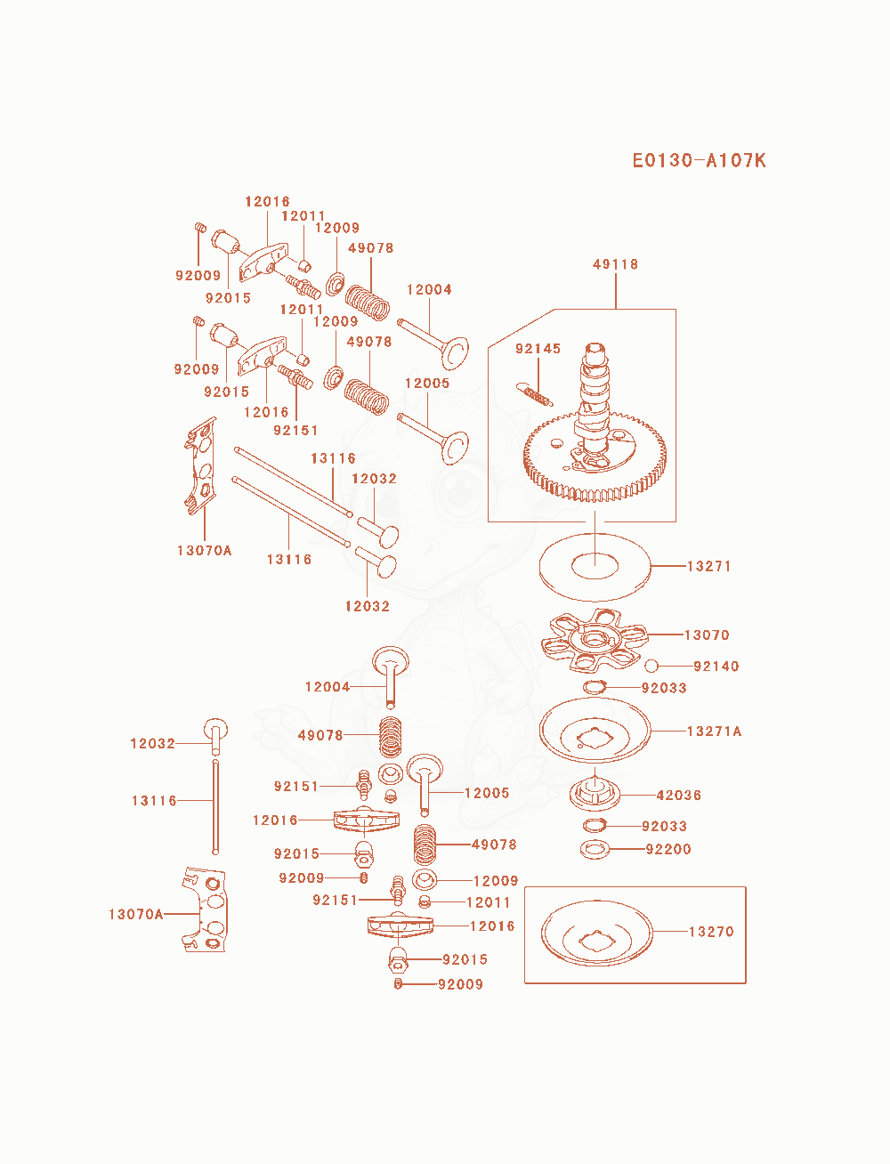 Exploded parts diagram of the Valve / Camshaft of a Kawasaki FH680V-AS19 engine, with numbered balloons