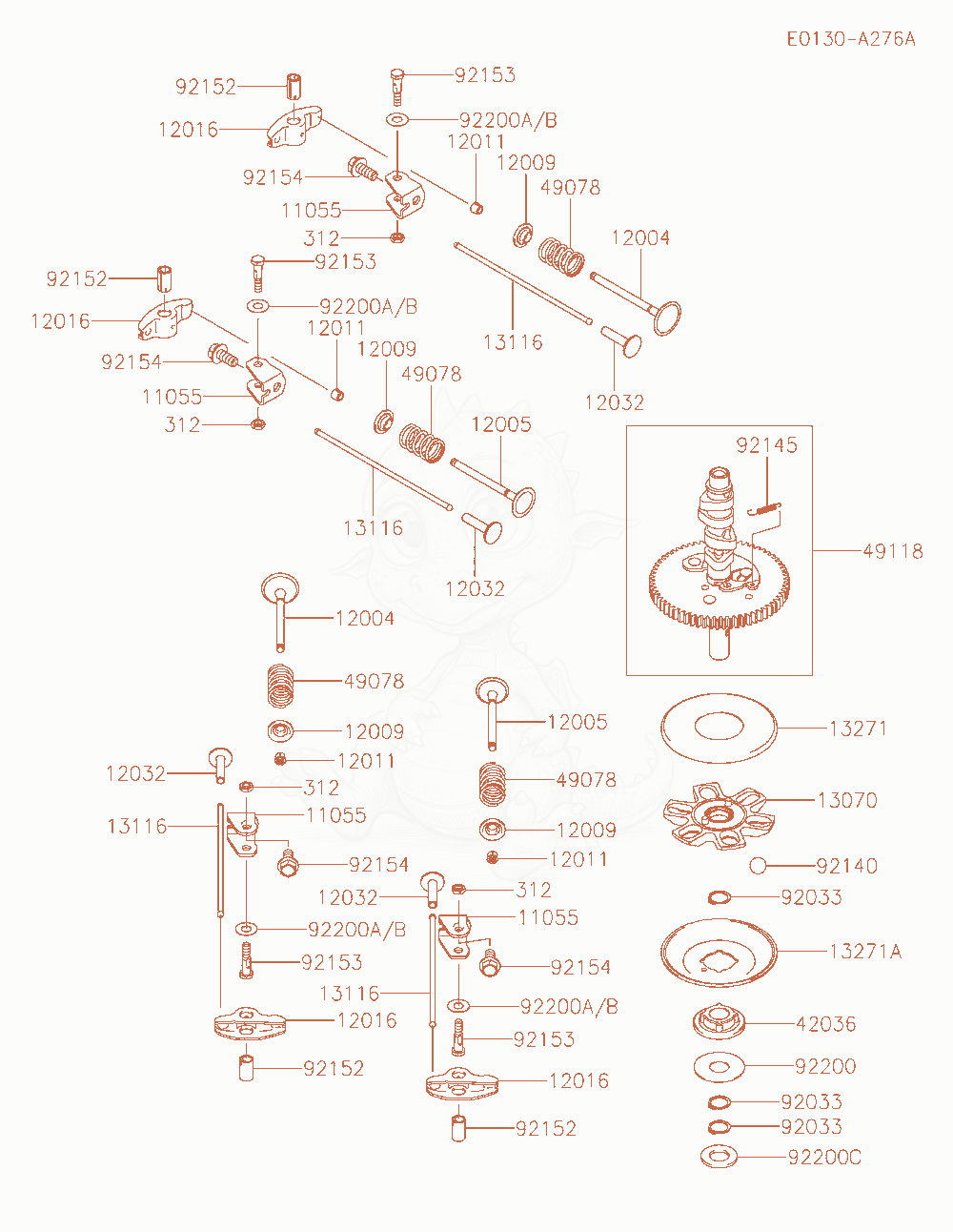 Exploded parts diagram of the Valve / Camshaft of a Kawasaki FX600V-GS00 engine, with numbered balloons