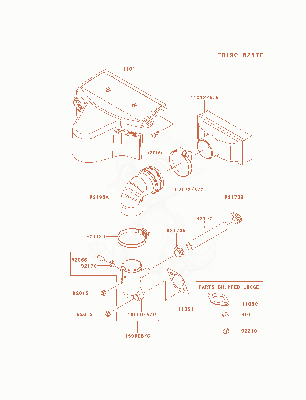 Exploded parts diagram of the Air-Filter / Muffler of a Kawasaki FR541V-CS04 engine, with numbered balloons