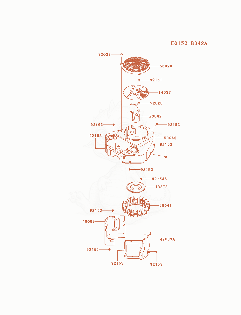 Exploded parts diagram of the Cooling-Equipment of a Kawasaki FS730V-AS19 engine, with numbered balloons