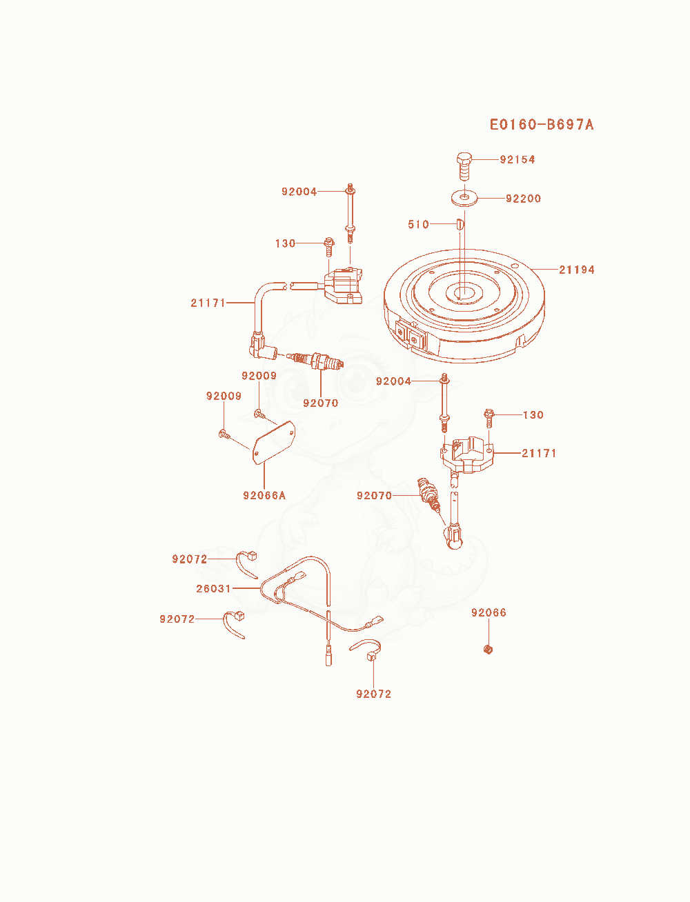 Exploded parts diagram of the Electric-Equipment of a Kawasaki FS481V-AS27 engine, with numbered balloons