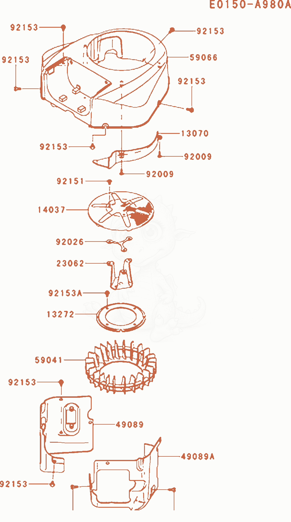 Exploded parts diagram of the Cooling-Equipment of a Kawasaki FR651V-AS07 engine, with numbered balloons