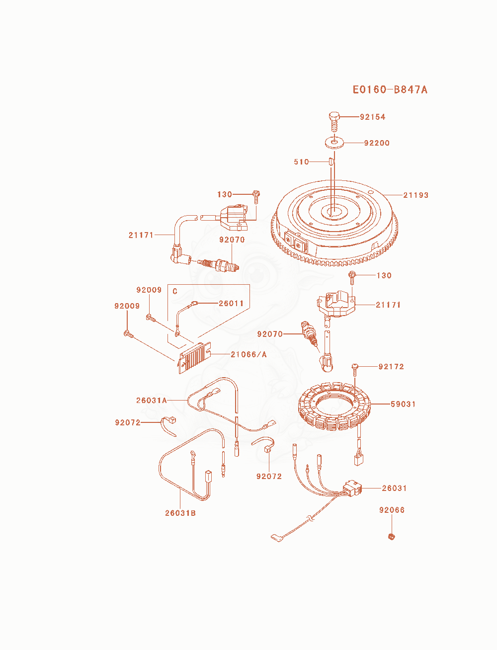 Exploded parts diagram of the Electric-Equipment of a Kawasaki FX481V-AS10 engine, with numbered balloons